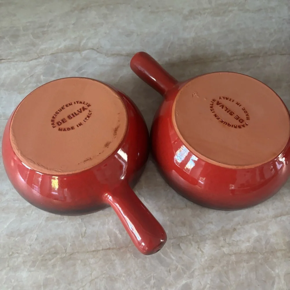De Silva Terracotta Red Casserole Baking Serving Bowls  Made in Italy